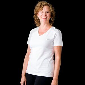 Classic White Shirts Organic Cotton White VNeck TShirt